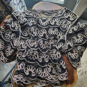 Black sheer crop top